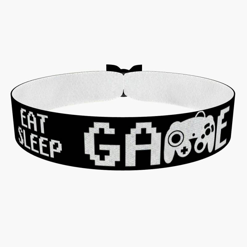 Eat Sleep Game Schwarz Stoffarmband - Gamer Armband, Gaming Zubehör, Geschenkideen Für Zocker Zubehör Eat Sleep Game Schwarz Stoffarmband - Gamer Armband, Gaming Zubehör, Geschenkideen Für Zocker Zubehör von druckpalast