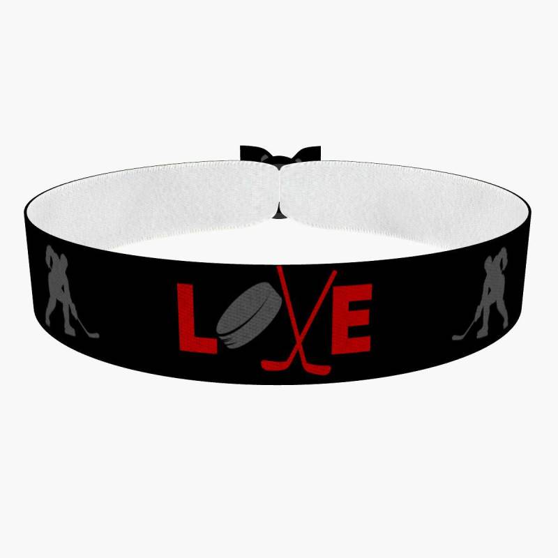 Eishockey Schwarz Stoffarmband - Handgefertigtes Sportaccessoire Für Eishockey-Fans Sport Armband Geschenk Eishockeyfans von druckpalast