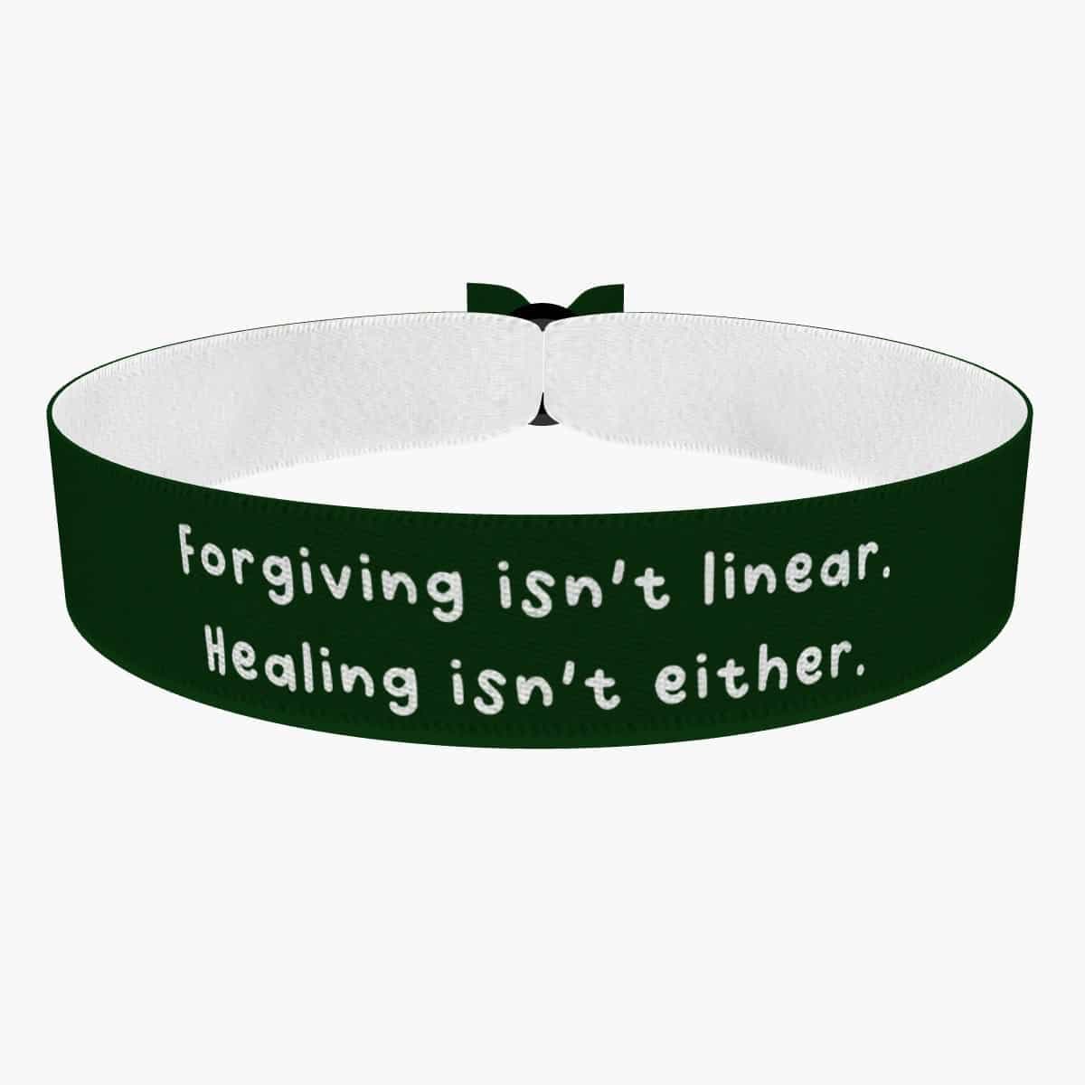 Forgiving Isn't Linear. Healing Either Stoffarmband Satin-Armband "Forgiving Either' Forgiving Isn't Linear. Healing Either Stoffarmband Satin-Armband "Forgiving Either' von druckpalast