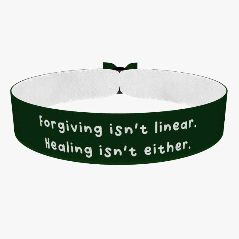 Forgiving Isn't Linear. Healing Either Stoffarmband Satin-Armband "Forgiving Either' Forgiving Isn't Linear. Healing Either Stoffarmband Satin-Armband "Forgiving Either' von druckpalast