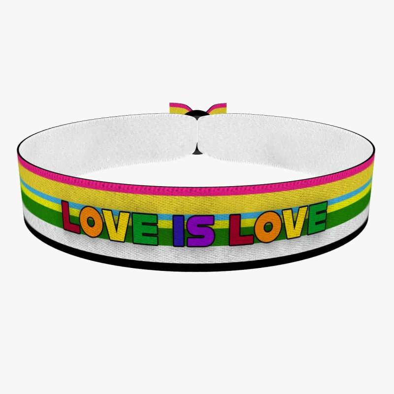 Pan-Skolio - Love Is Bunt Stoffarmband | Lgbtq Armband Handgemacht in Österreich Pride Handgemachte Armbänder von druckpalast