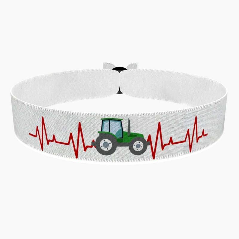 Traktor Heartbeat Stoffarmband - Handgemacht in Österreich Für Traktor-Liebhaber Und Naturfreunde Armband Bauern Geschenk von druckpalast