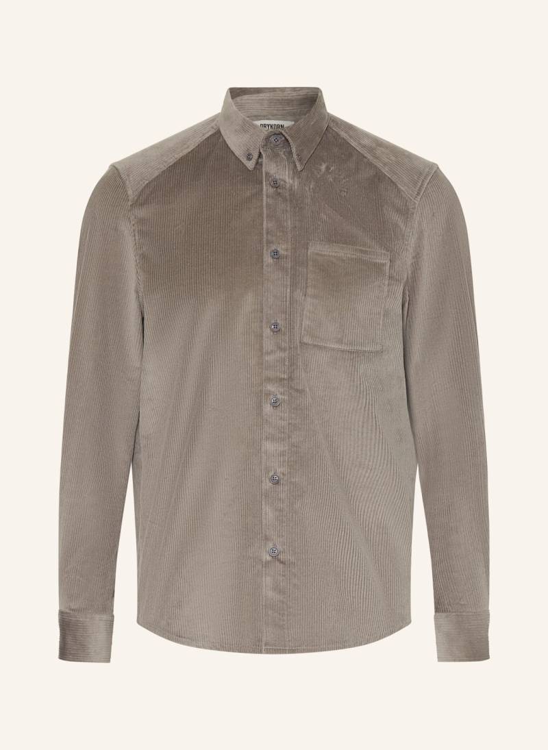 Drykorn Cordhemd Liet Comfort Fit grau von drykorn