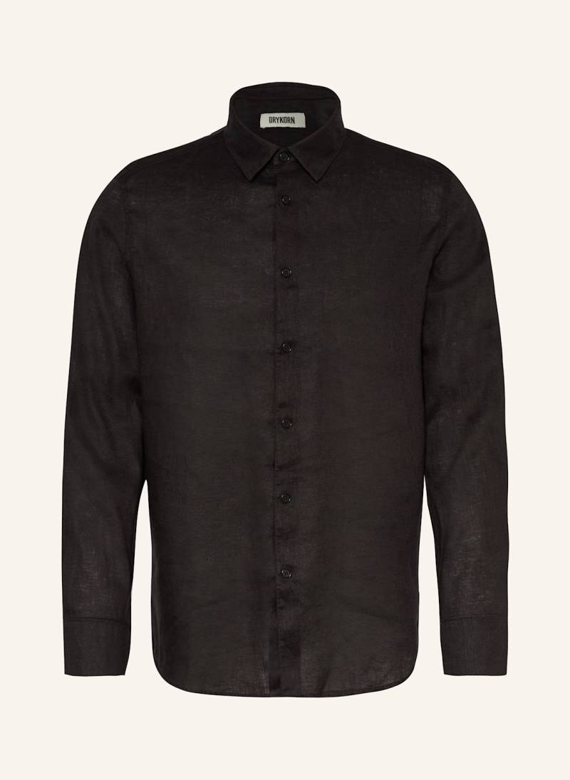 Drykorn Hemd Ramis Regular Fit Aus Leinen schwarz von drykorn