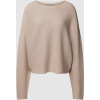 Drykorn Longsleeve mit U-Boot-Ausschnitt Modell 'MEAMI' in Taupe Melange, Größe L von drykorn