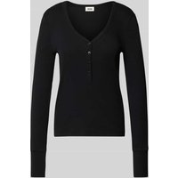 Drykorn Longsleeve mit V-Ausschnitt und Knopfleiste Modell 'KORDELIA' in Black, Größe L Drykorn Longsleeve mit V-Ausschnitt und Knopfleiste Modell 'KORDELIA' in Black, Größe L von drykorn