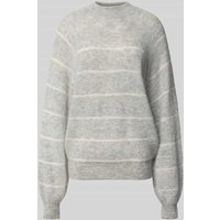Drykorn Oversized Strickpullover mit Stehkragen Modell 'LARELY' in Hellgrau Melange, Größe S von drykorn