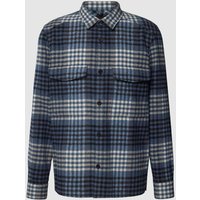 Drykorn Regular Fit Hemdjacke mit Tartan-Karo Modell 'GUNRAY' in Blau, Größe S von drykorn