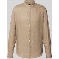 Drykorn Regular Fit Leinenhemd mit Stehkragen Modell 'TAROK' in Beige, Größe M von drykorn