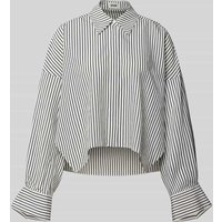 Drykorn Relaxed Fit Bluse mit verdeckter Knopfleiste Modell 'OSHIA' in Marine, Größe 40 von drykorn