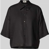 Drykorn Relaxed Fit Leinenbluse mit überschnittenen Schultern in Black, Größe 38 von drykorn