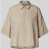 Drykorn Relaxed Fit Leinenbluse mit überschnittenen Schultern in Sand, Größe 42 von drykorn