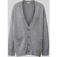 Drykorn Relaxed Fit Strickjacke aus Schurwolle Modell 'JAYDENI' in Mittelgrau Melange, Größe XL von drykorn
