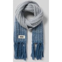 Drykorn Schal mit Label-Detail und Fransen Modell 'RISHA' in Hellblau Melange, Größe 1 von drykorn