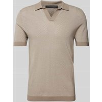 Drykorn Slim Fit Poloshirt mit Fischgrat-Dessin Modell 'BRAIAN' in Beige, Größe XXL von drykorn