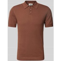 Drykorn Slim Fit Poloshirt mit Strukturmuster Modell 'TRITON' in Mittelbraun, Größe XXL von drykorn