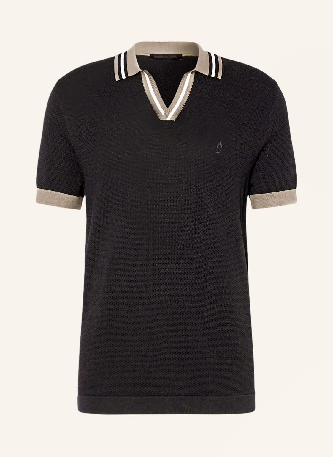 Drykorn Strick-Poloshirt Braian schwarz von drykorn