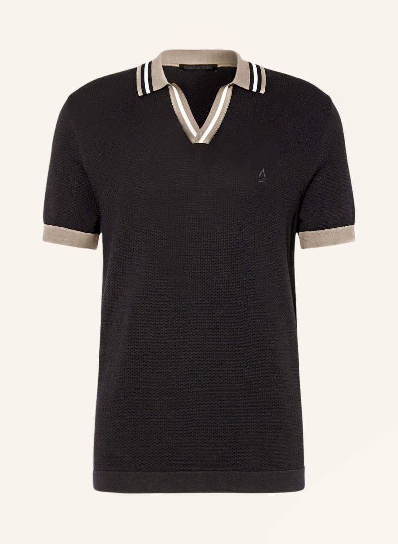 Drykorn Strick-Poloshirt Braian schwarz von drykorn