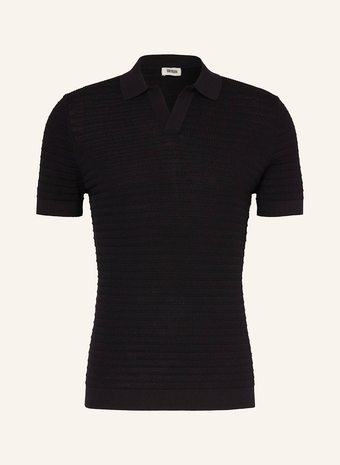 Drykorn Strick-Poloshirt Braian schwarz von drykorn