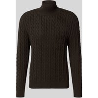 Drykorn Strickpullover mit Stehkragen Modell 'EDDARD' in Dunkelbraun, Größe XXL von drykorn