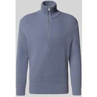 Drykorn Strickpullover mit Troyer-Kragen Modell 'MANUELO' in Blau, Größe XXL von drykorn