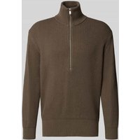 Drykorn Strickpullover mit Troyer-Kragen Modell 'MANUELO' in Khaki, Größe XXL von drykorn