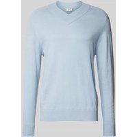 Drykorn Strickpullover mit V-Ausschnitt Modell 'Numir' in Bleu, Größe L von drykorn