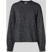 Drykorn Strickpullover mit gerippten Abschlüssen Modell 'MALESE' in Dunkelgrau Melange, Größe M von drykorn