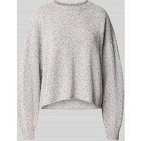 Drykorn Strickpullover mit gerippten Abschlüssen Modell 'MALESE' in Hellgrau Melange, Größe XL von drykorn