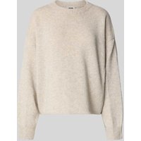 Drykorn Strickpullover mit gerippten Abschlüssen Modell 'MALESE' in Sand Melange, Größe S von drykorn