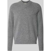 Drykorn Strickpullover mit gerippten Abschlüssen Modell 'NUMIR' in Mittelgrau Melange, Größe XXL von drykorn