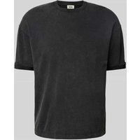 Drykorn T-Shirt mit geripptem Rundhalsausschnitt Modell 'NOLIEN' in Mittelgrau, Größe XXL von drykorn