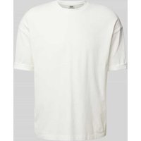Drykorn T-Shirt mit geripptem Rundhalsausschnitt Modell 'NOLIEN' in Offwhite, Größe XXL von drykorn
