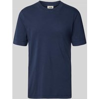 Drykorn T-Shirt mit geripptem Rundhalsausschnitt Modell 'RAPHAEL' in Dunkelblau, Größe L von drykorn