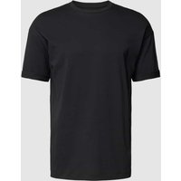 Drykorn T-Shirt mit geripptem Rundhalsausschnitt Modell 'THILO' in Black, Größe M von drykorn