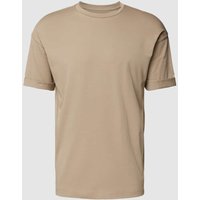 Drykorn T-Shirt mit geripptem Rundhalsausschnitt Modell 'THILO' in Schlamm, Größe S von drykorn