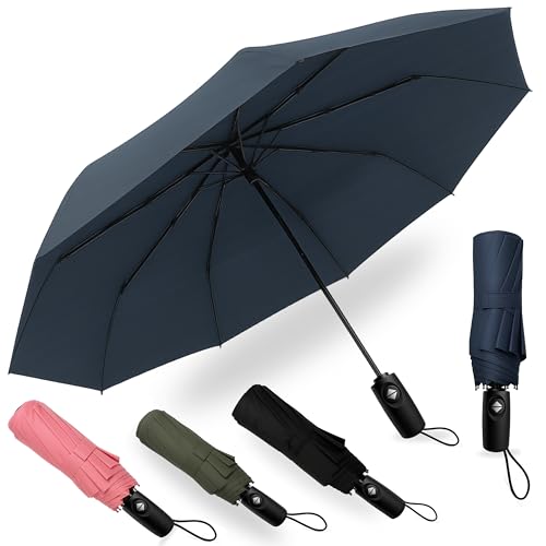 Regenschirm sturmfest I Taschenschirm leicht 390 Gramm I Regenschirm klein Ø 98cm für Reise und Alltag I Taschenschirm automatik auf und zu I Für Damen und Herren I Drytogo von drytogo
