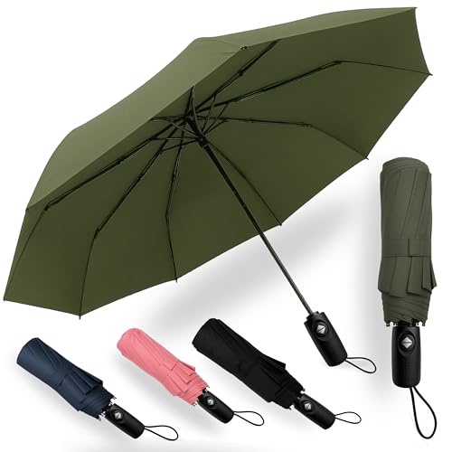 Regenschirm sturmfest I Taschenschirm leicht 390 Gramm I Regenschirm klein Ø 98cm für Reise und Alltag I Taschenschirm automatik auf und zu I Für Damen und Herren I Drytogo von drytogo