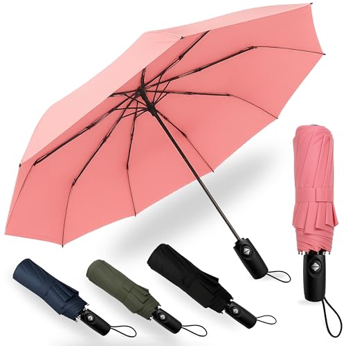 Regenschirm sturmfest I Taschenschirm leicht 390 Gramm I Regenschirm klein Ø 98cm für Reise und Alltag I Taschenschirm automatik auf und zu I Für Damen und Herren I Drytogo von drytogo