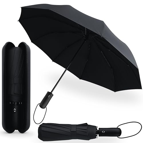 Regenschirm sturmfest mit Reiseetui I Taschenschirm gross Ø105cm I Regenschirm automatik auf und zu I Taschenschirm windfest für 2 Personen I Für Damen und Herren I Drytogo von drytogo