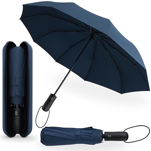 Regenschirm sturmfest mit Reiseetui I Taschenschirm gross Ø105cm I Regenschirm automatik auf und zu I Taschenschirm windfest für 2 Personen I Für Damen und Herren I Drytogo von drytogo