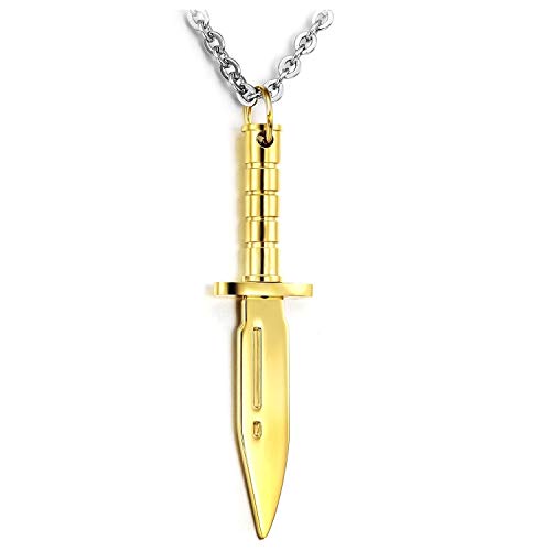 dsanbo Herren Anhänger Dolch Messer Schmuck Schwert Halskette Edelstahl Kette 55cm von dsanbo