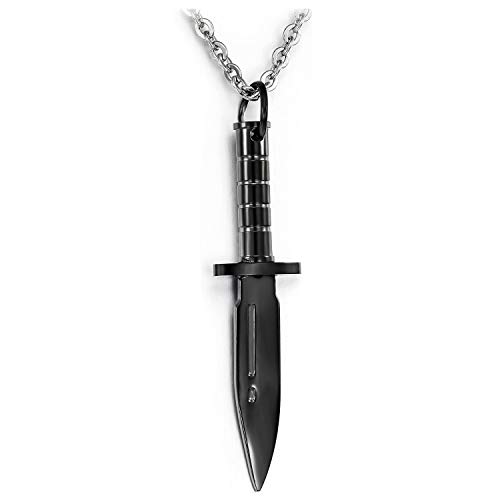 dsanbo Herren Anhänger Dolch Messer Schmuck Schwert Halskette Edelstahl Kette 55cm von dsanbo