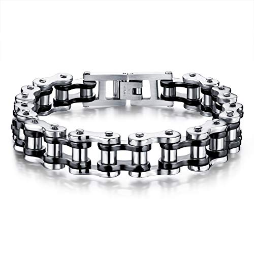 dsanbo Herrenarmband Biker Fahrradkette Link Armband Edelstahl Punk Männer Armschmuck von dsanbo
