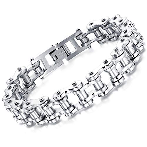 dsanbo Herrenarmband Biker Fahrradkette Link Armband Edelstahl Punk Männer Armschmuck von dsanbo