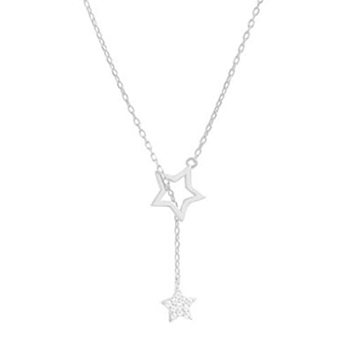 dsbdrki Halskette 925 Sterling Silber Halskette süßer glänzender Star Choker Charm Halskette Frauen schöne Hochzeitsfeier Geburtstag 45 cm von dsbdrki