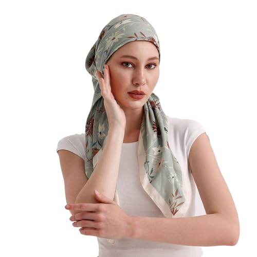 Kopfbedeckung, vorgebundenes Kopftuch für gemusterte Frauen, weiche Chemo-Kopfbedeckung, Kopfbedeckung, Blühendes Design 5, Einheitsgröße von dscarf