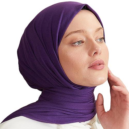 Premium Jersey Turban Kopftuch Schal Wrap Instant Hijab Für Damen | Instant Hijab | Schal Cap für Frauen Hijab Muslim (Lila) von dscarf