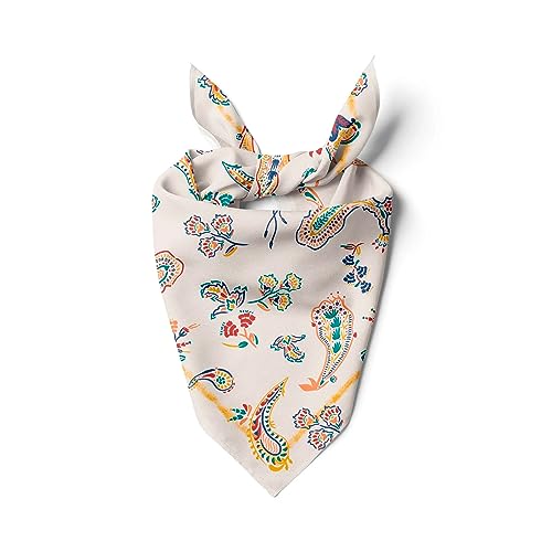 dscarf Baumwolle Halstuch 60cm x 60cm Square Klein Unisex Stirnband Schal Bandana Hals Kopftuch Atmungsaktiv (Blühendes Design 3) von dscarf