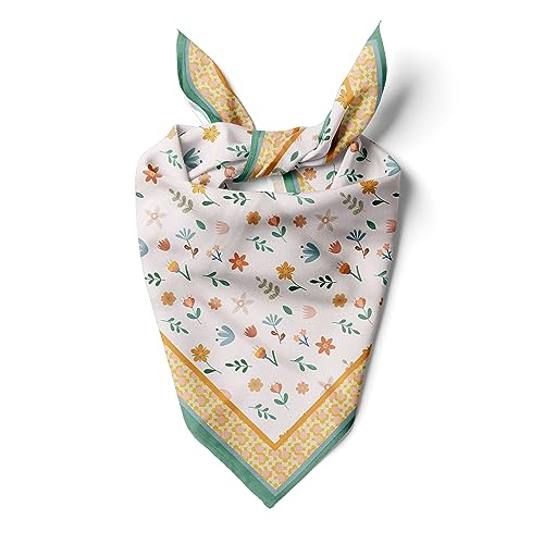 dscarf Damen-Halstuch 55cm x 55cm Square Unisex Stirnband Schal Bandana Hals Kopftuch Atmungsaktiv (Blühendes Design 9) von dscarf